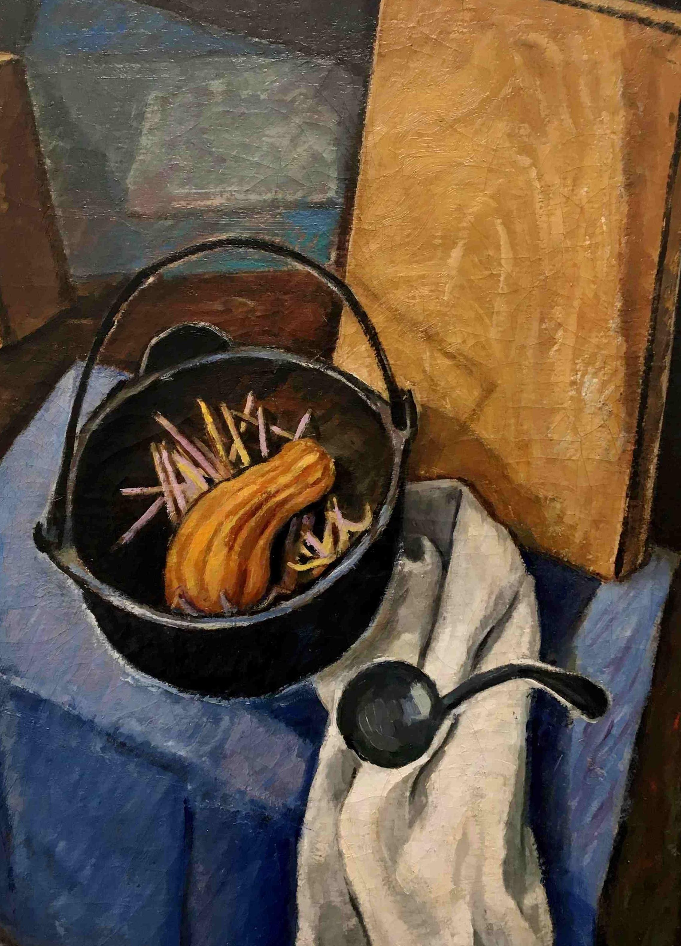 1940s Still Life of Squash by Notable Chicago Modernist Artist Flora Schofield For Sale 2