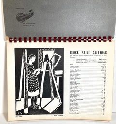 Flora Schofield, Chicago Block Print Calendar, 1942, mid-century