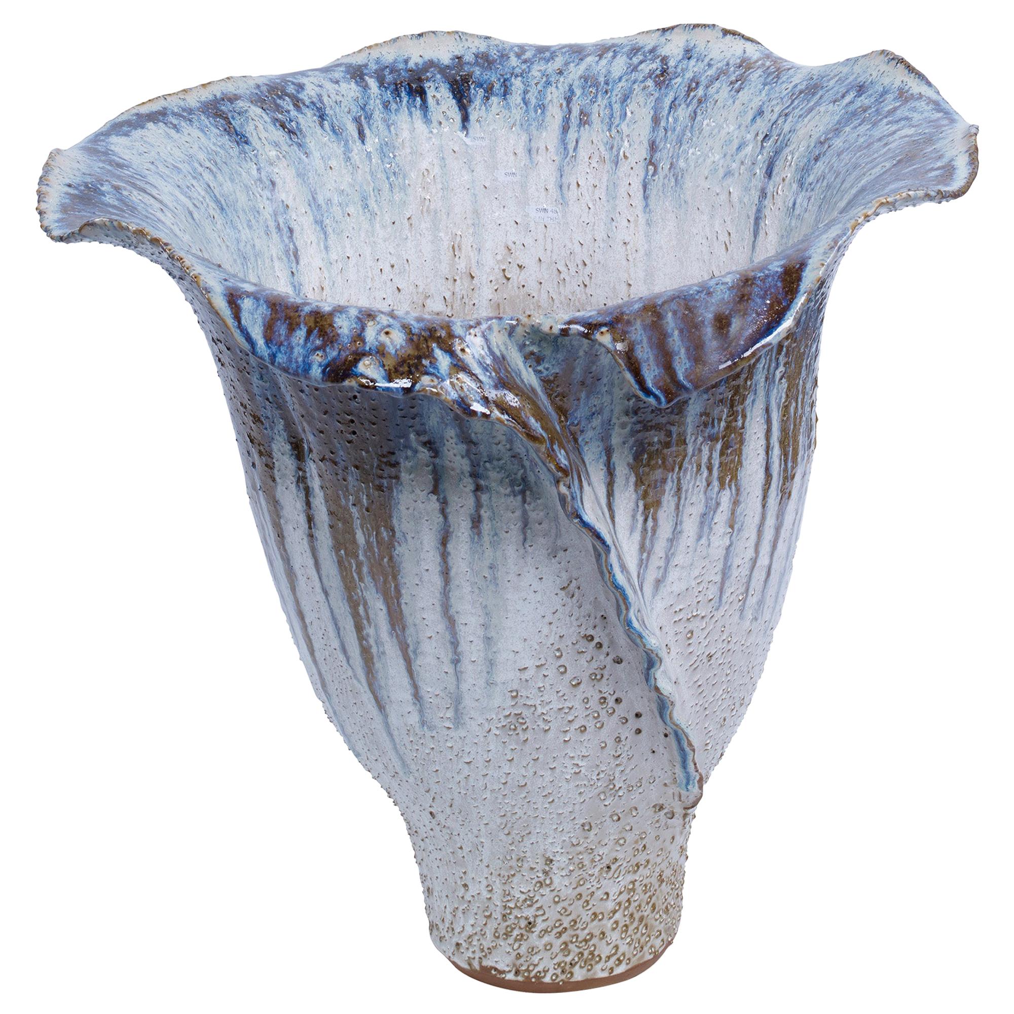 Flora Stoneware Vase with Reactive Finish by CuratedKravet