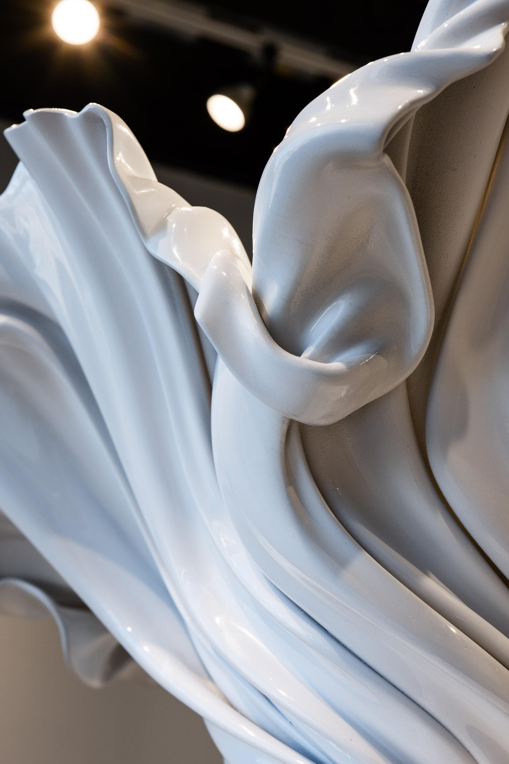 Resin Flora Vase White Gloss For Sale