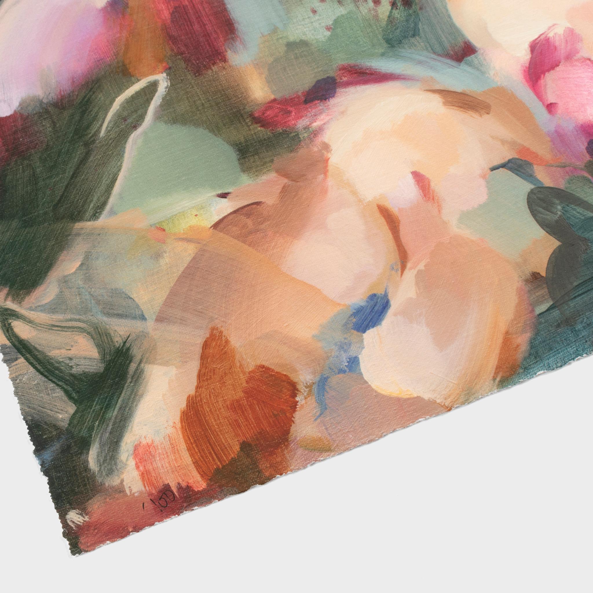 Syrinx - Beige Abstract Print by Flora Yukhnovich