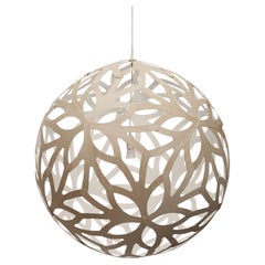 Floral 120 Pendant Lamp in 1 Side Painted Bamboo Plywood by David Trubridge