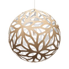 Floral 160 Pendant Lamp in 1 Side Painted Bamboo Plywood by David Trubridge