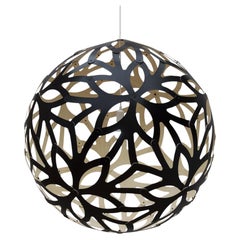 Floral 160 Pendant Lamp in 1 Side Painted Bamboo Plywood by David Trubridge