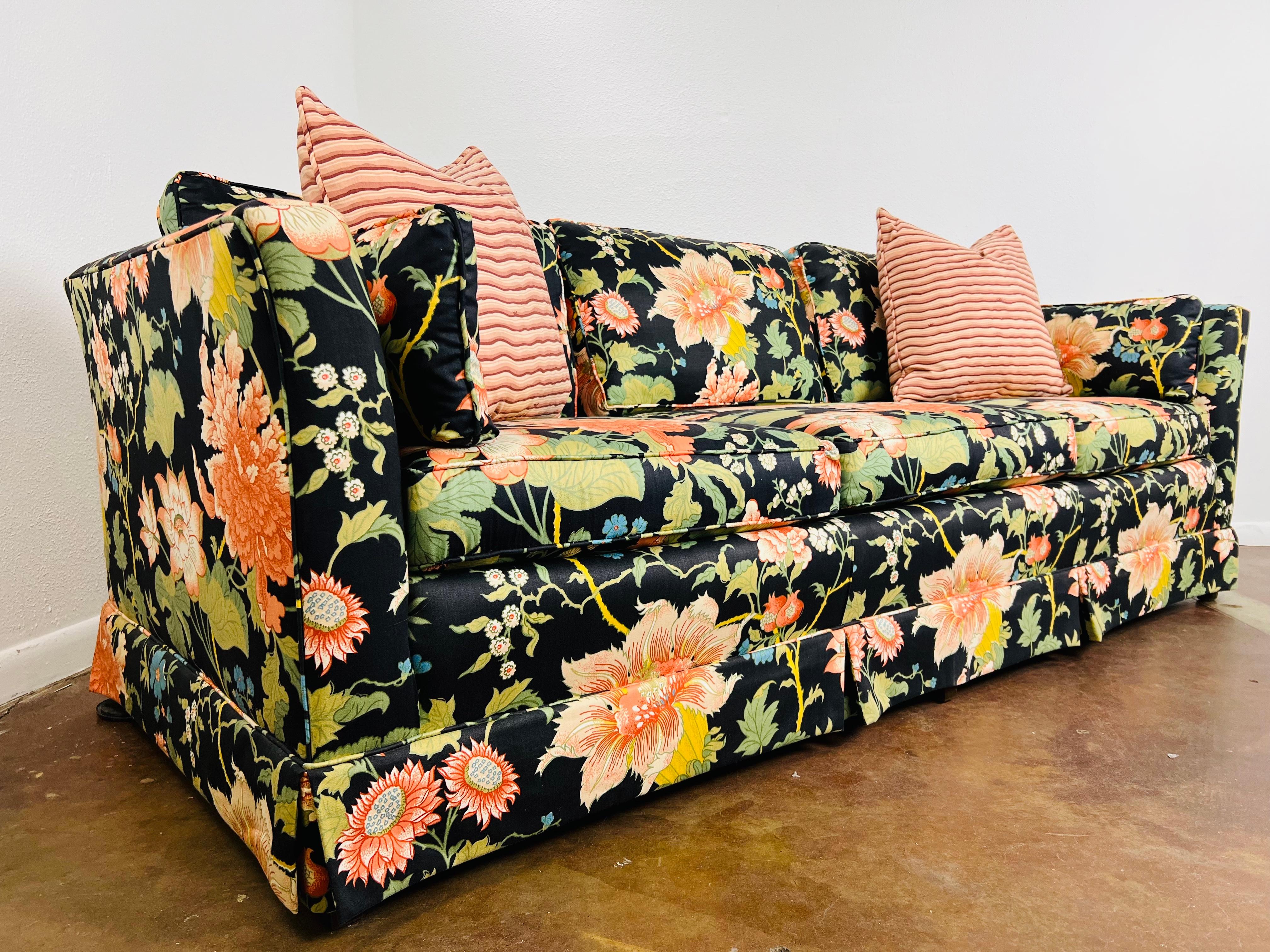 American Classical Floral 3 Seat Vintage Sofa by Stanton Cooper