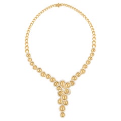 Floral 6.87Ct Statement Diamond Y Necklace For Wedding 18K Yellow Fine Gold