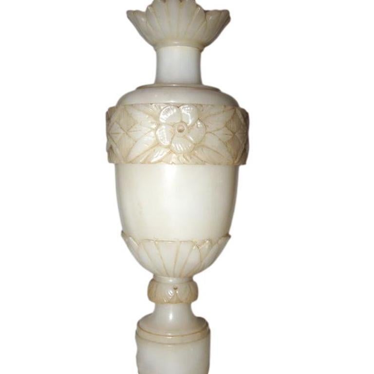 Italian Floral Alabaster Lamps For Sale