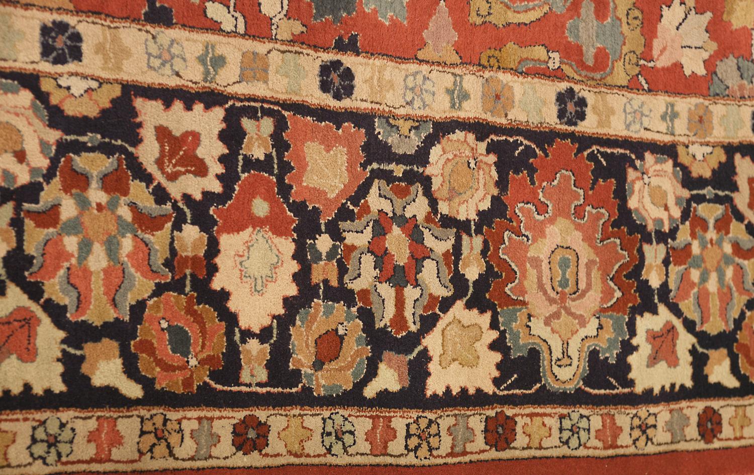 20th Century Floral All-Over Field Massive Antique German Rust Tetex Carpet, ca. 1920 For Sale