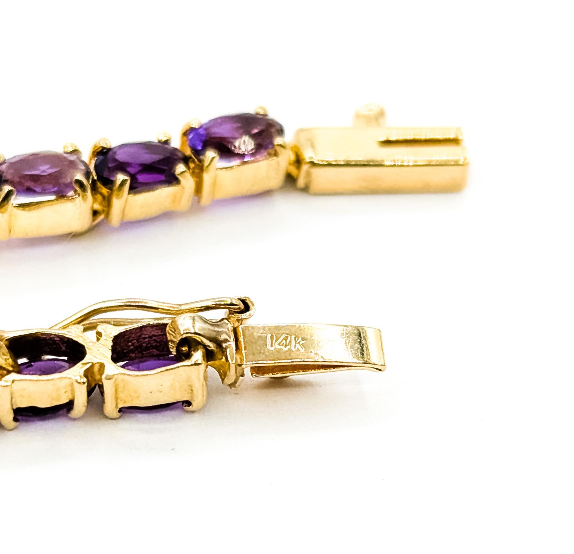 Floral Amethyst & Peridot Armband in 14k Damen im Angebot