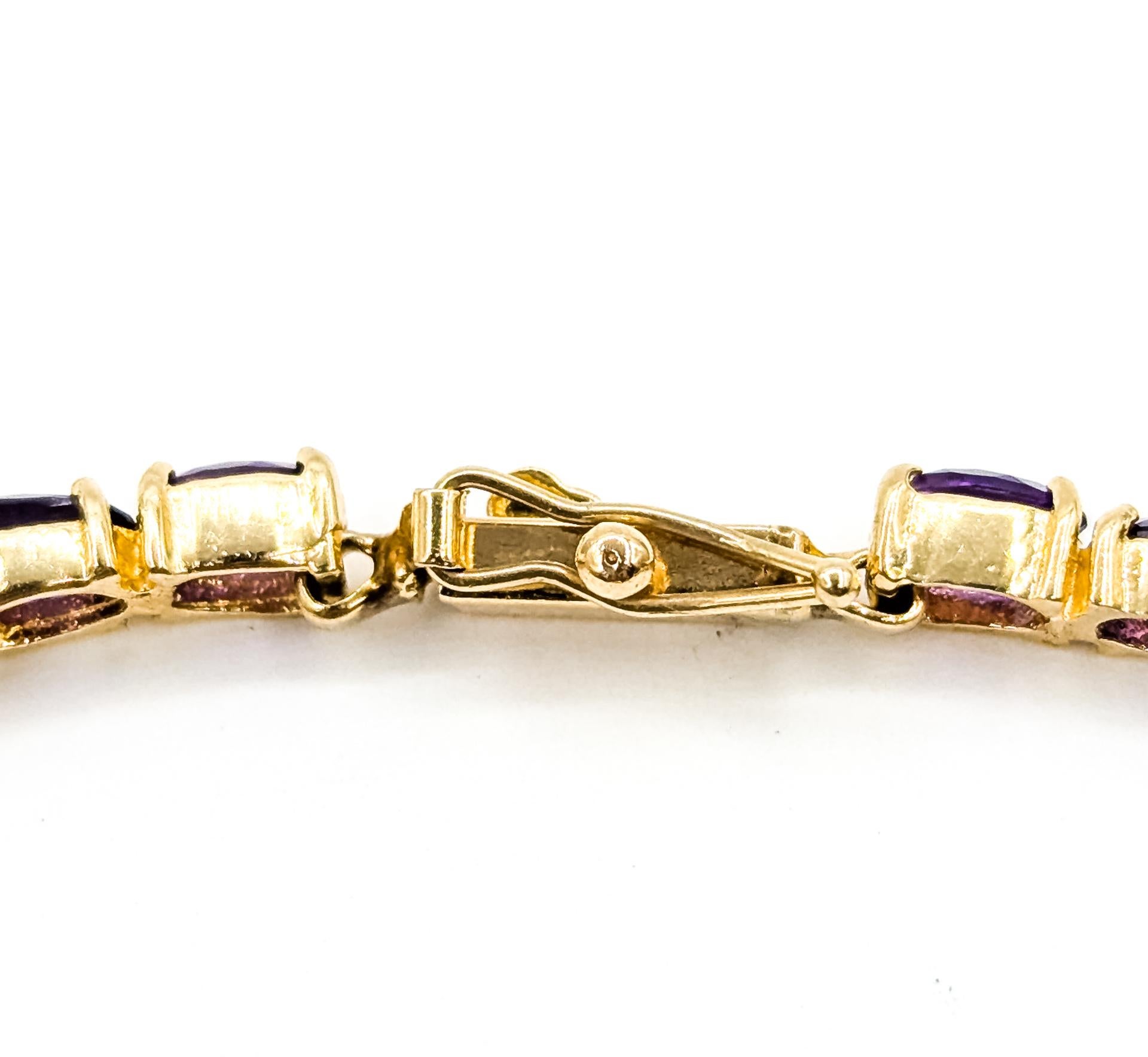 Floral Amethyst & Peridot Armband in 14k im Angebot 1