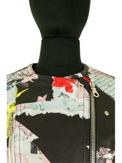 Floral And Abstract Printed Erdem Leather Biker Jacket