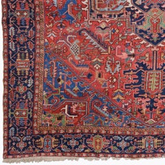 Floral and Geometric Design Antique Carpet - Late 19th Century