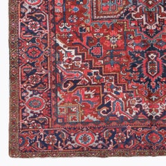 Floral and Geometric Design Antique Carpet - Late 19th Century