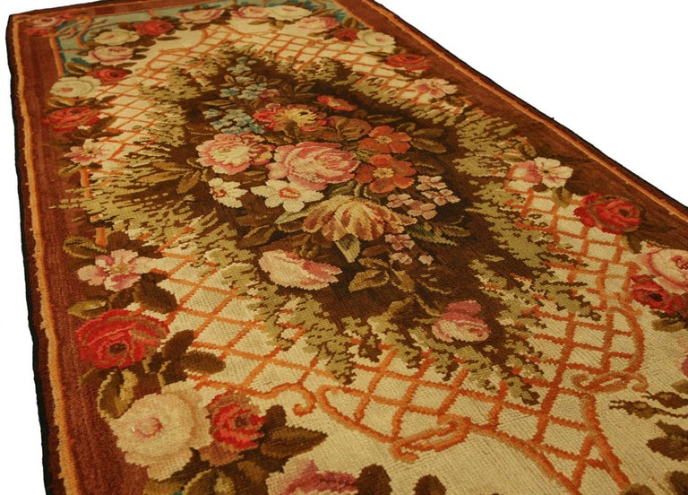 Floral Antique English Multicolor Wool Axminster Rug, ca. 1880 For Sale ...