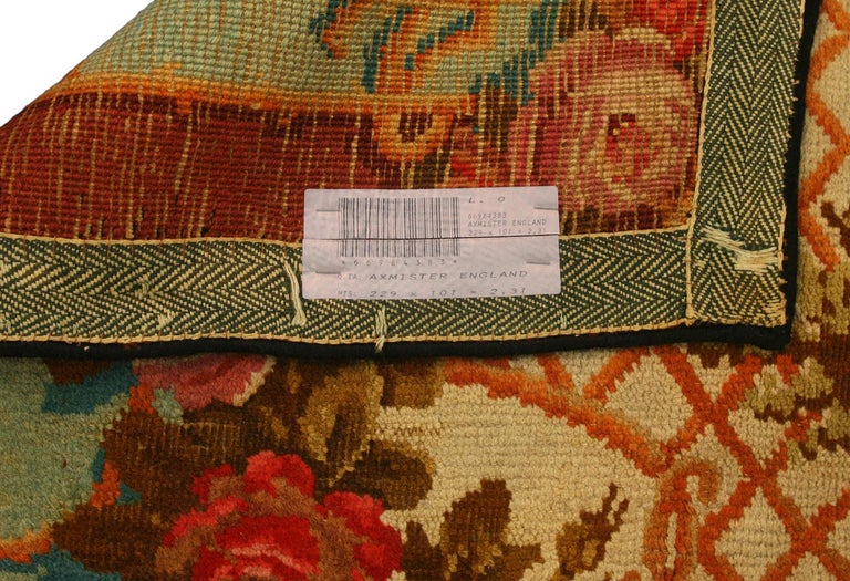 Floral Antique English Multicolor Wool Axminster Rug, ca. 1880 For Sale ...
