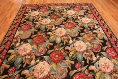Antique English Needlepoint Rug. 8 ft 8 in x 10 ft 5 in