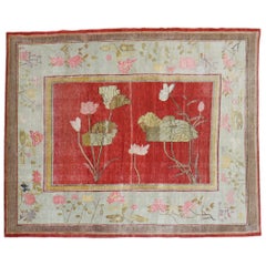 Floral Antique Khotan Early 20th Century Rug
