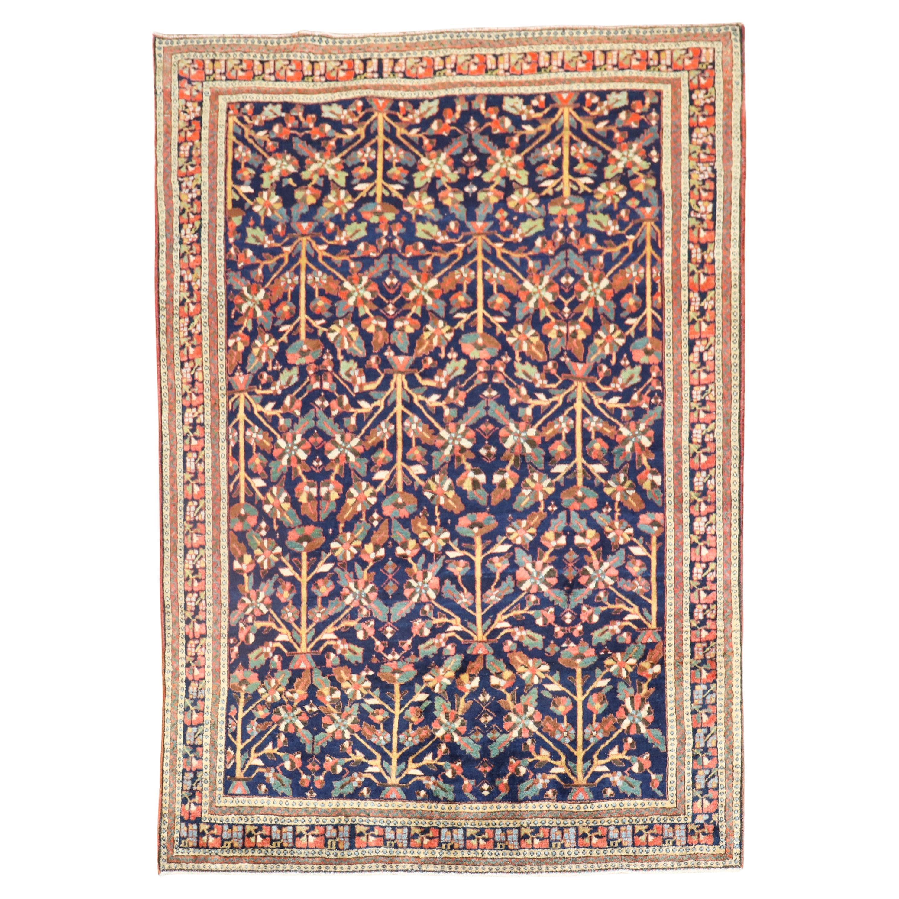 Floral Antique Persian Farahan Rug For Sale