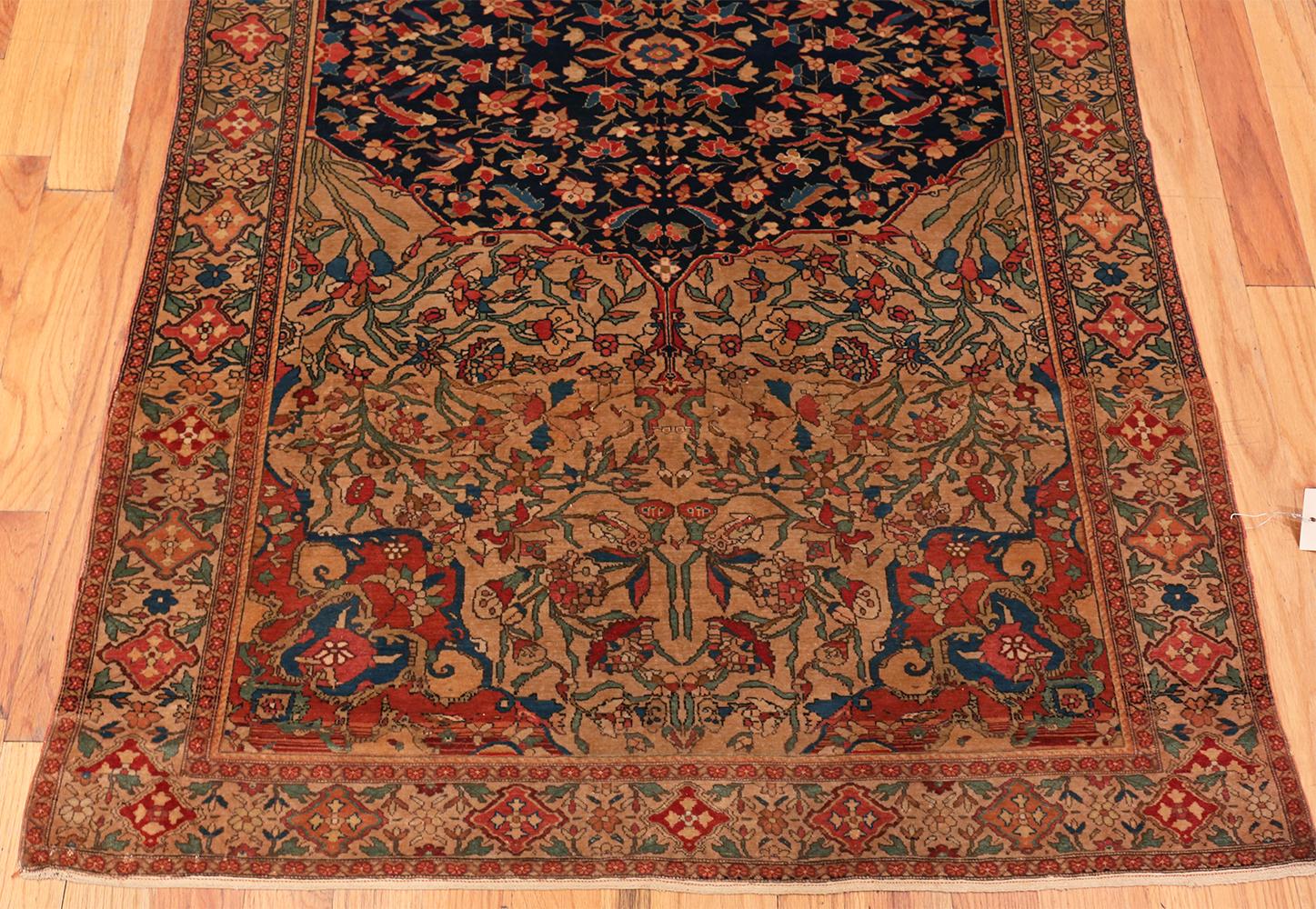 Hand-Knotted Antique Persian Mishan Malayer Rug. 4 ft x 6 ft 3 in For Sale