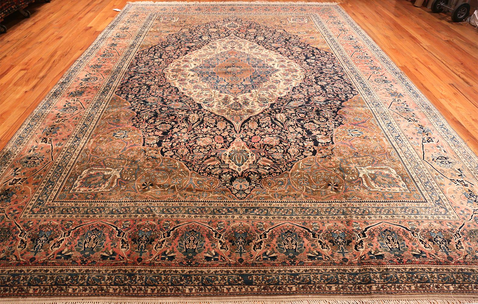 Alfombra Persa Antigua Mohtasham Kashan. 10 pies 10 pulgadas x 14 pies 7 pulgadas 3