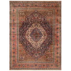 Antiker persischer Mohtasham Kashan Teppich. 10 Fuß 10 in x 14 Fuß 7 in