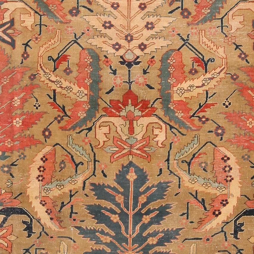 Antiker persischer Serapi-Teppich. Größe: 11 Fuß 2 Zoll x 14 Fuß 9 Zoll (Heriz Serapi) im Angebot