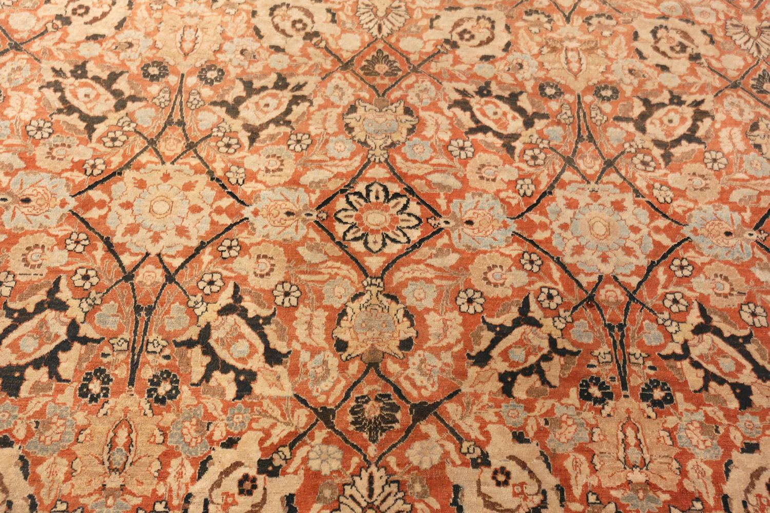 20th Century Antique Persian Tabriz Rug. Size: 9 ft. 3 in x 13 ft. 2 in For Sale