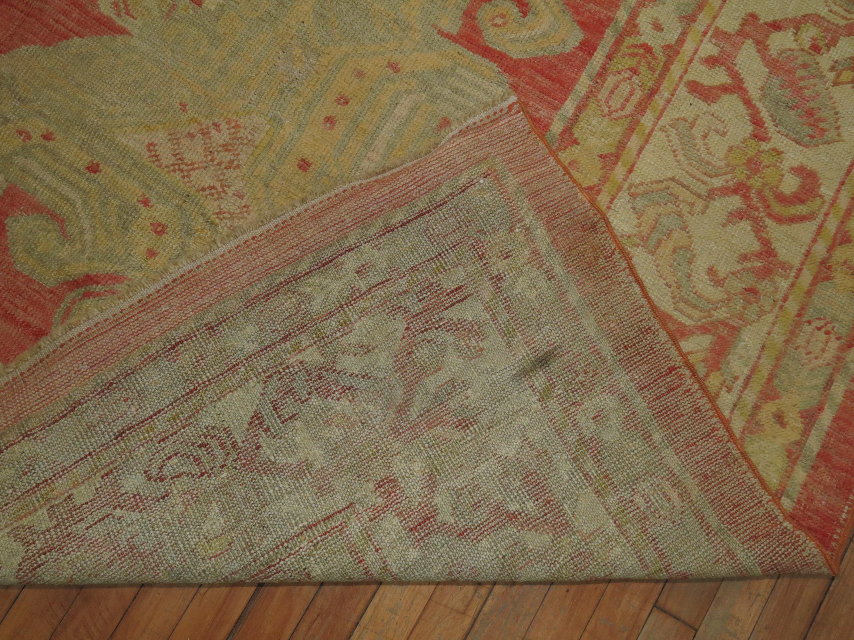 Floral Antique Turkish Ghiordes Rug For Sale 2