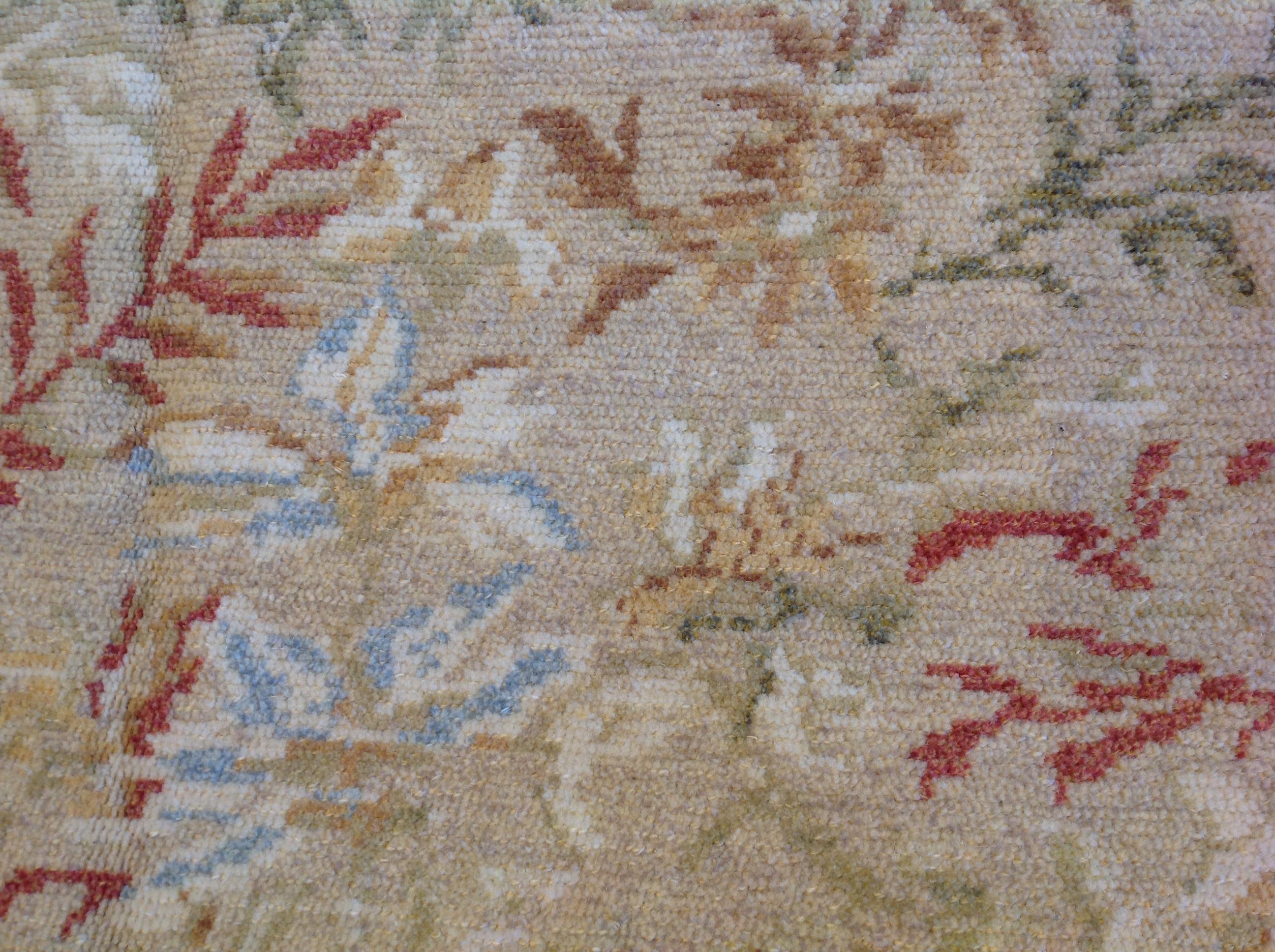 Hand-Knotted Floral Area Rug For Sale