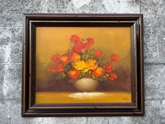 Floral arrangement Oil Painting Framed and Signed by the Artist.. Circa 1960s