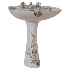 Floral Bathroom Set by Richard Ginori, Lavenite Series, Italy, 1950s