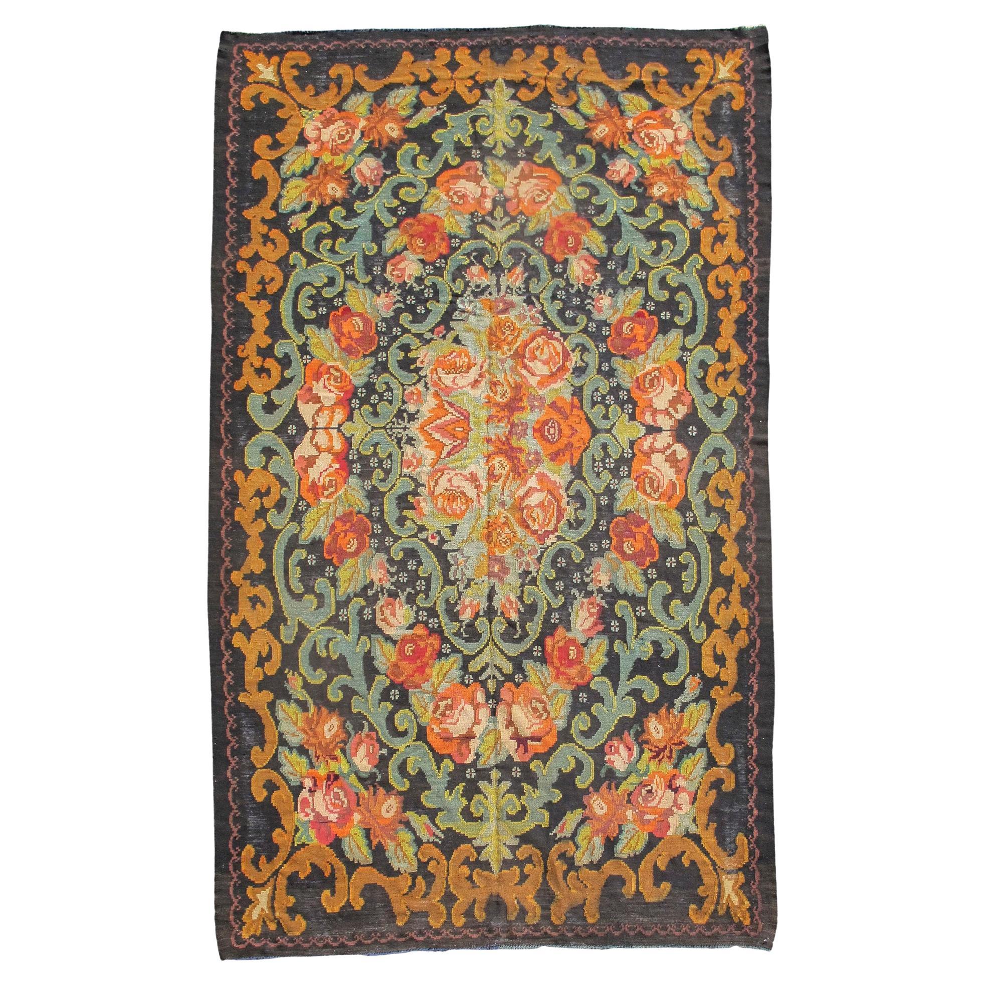 Kilim floral de Besarabia, mediados del siglo XX