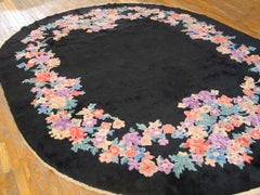 1920s Black Antique Chinese Art Deco Hand Knotted Rug 9'2" x 11'8"