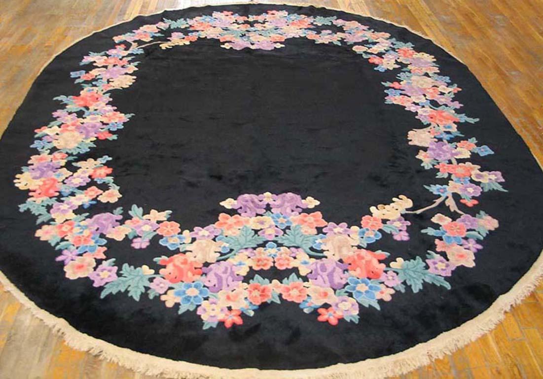 Wool Antique Chinese Art Deco Rug 9'2