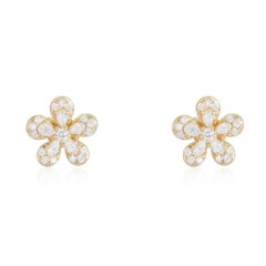 Floral Bloom 14K (or 18k upon request) Gold Diamond Stud Earrings