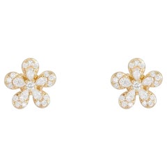 Floral Bloom 14K (or 18k upon request) Gold Diamond Stud Earrings