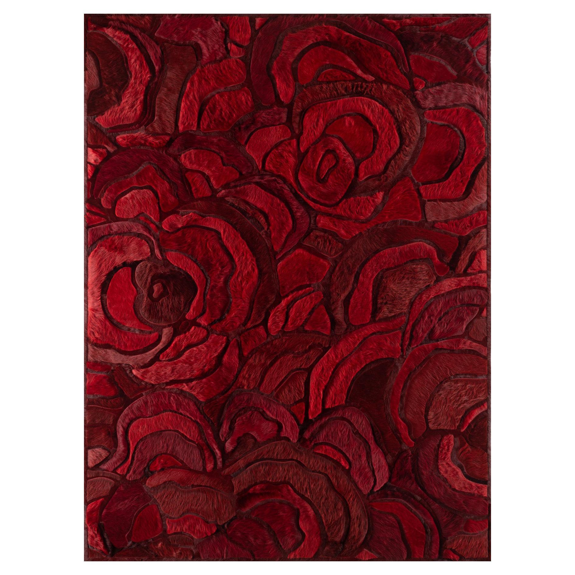 Floral "Bloom" Hide Rug by Marc Thee 7ft 8in x 10ft 3in)