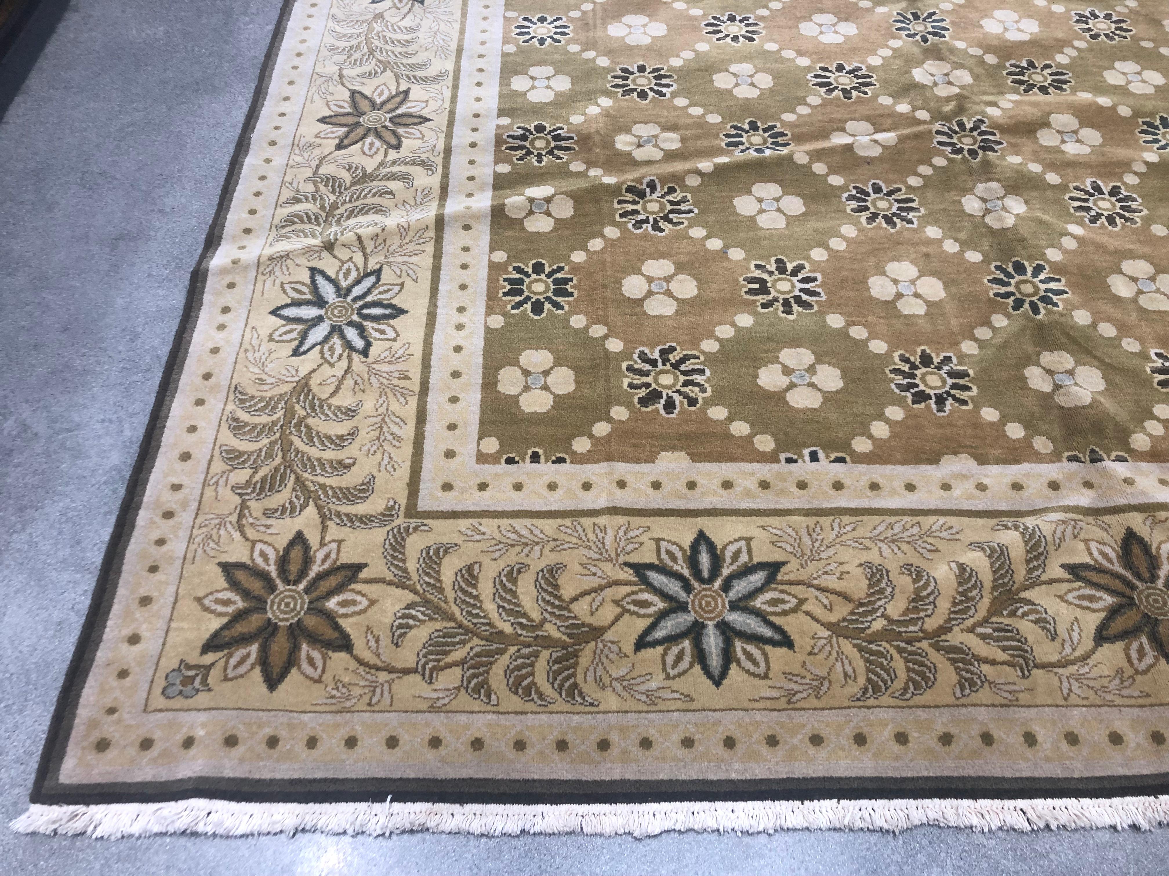 Hand-Knotted Floral Blossoms Rug For Sale