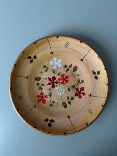 Piatto rustico in ceramica floreale di Bo Fajans, 1930 ca.