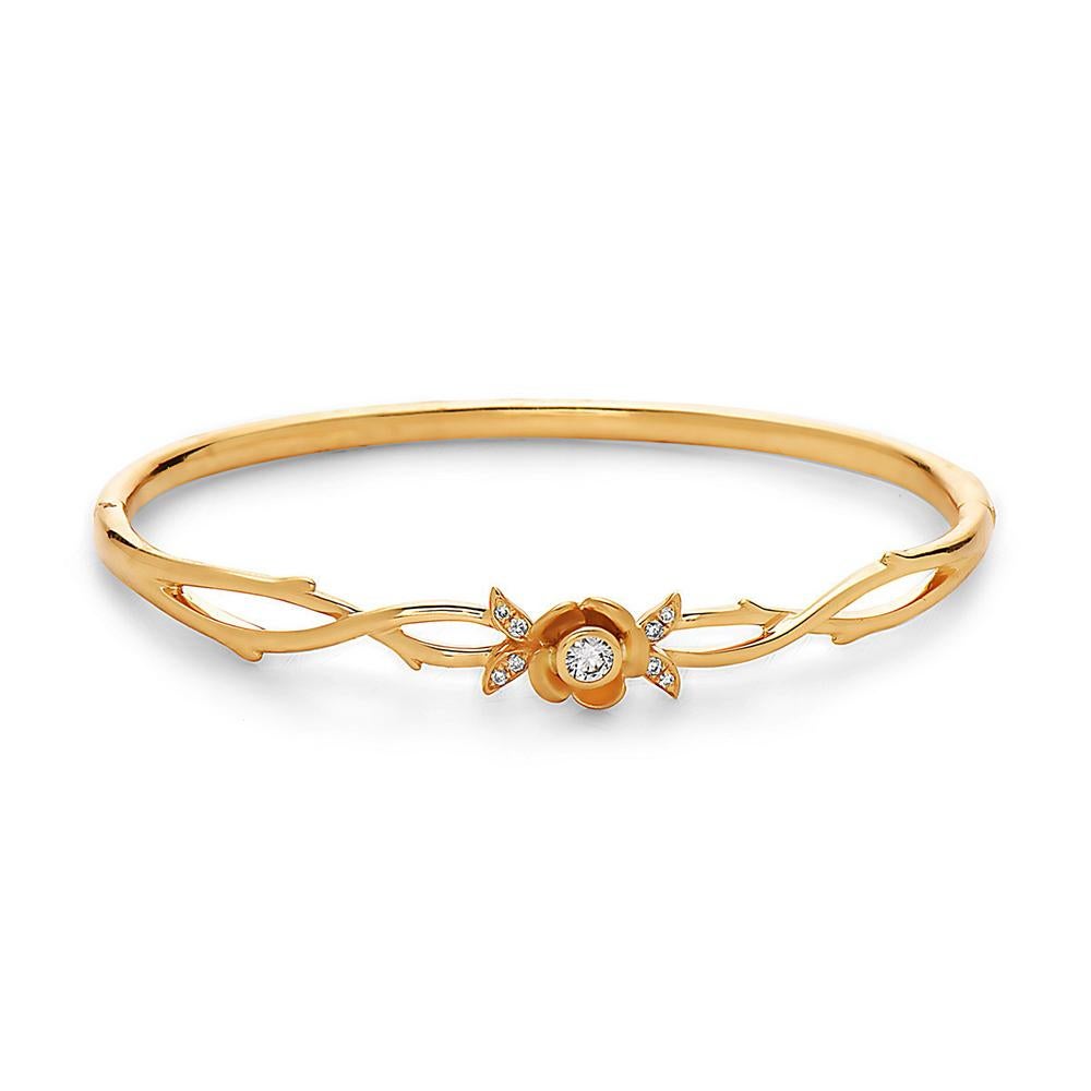 Contemporary Floral Bracelet with Diamonds Made in 18k Gold For Sale
