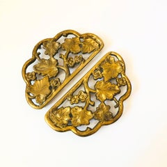 Floral Brass Trivets - Set of 2