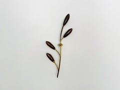 Lampada da parete floreale in ottone di Rupert Nikoll