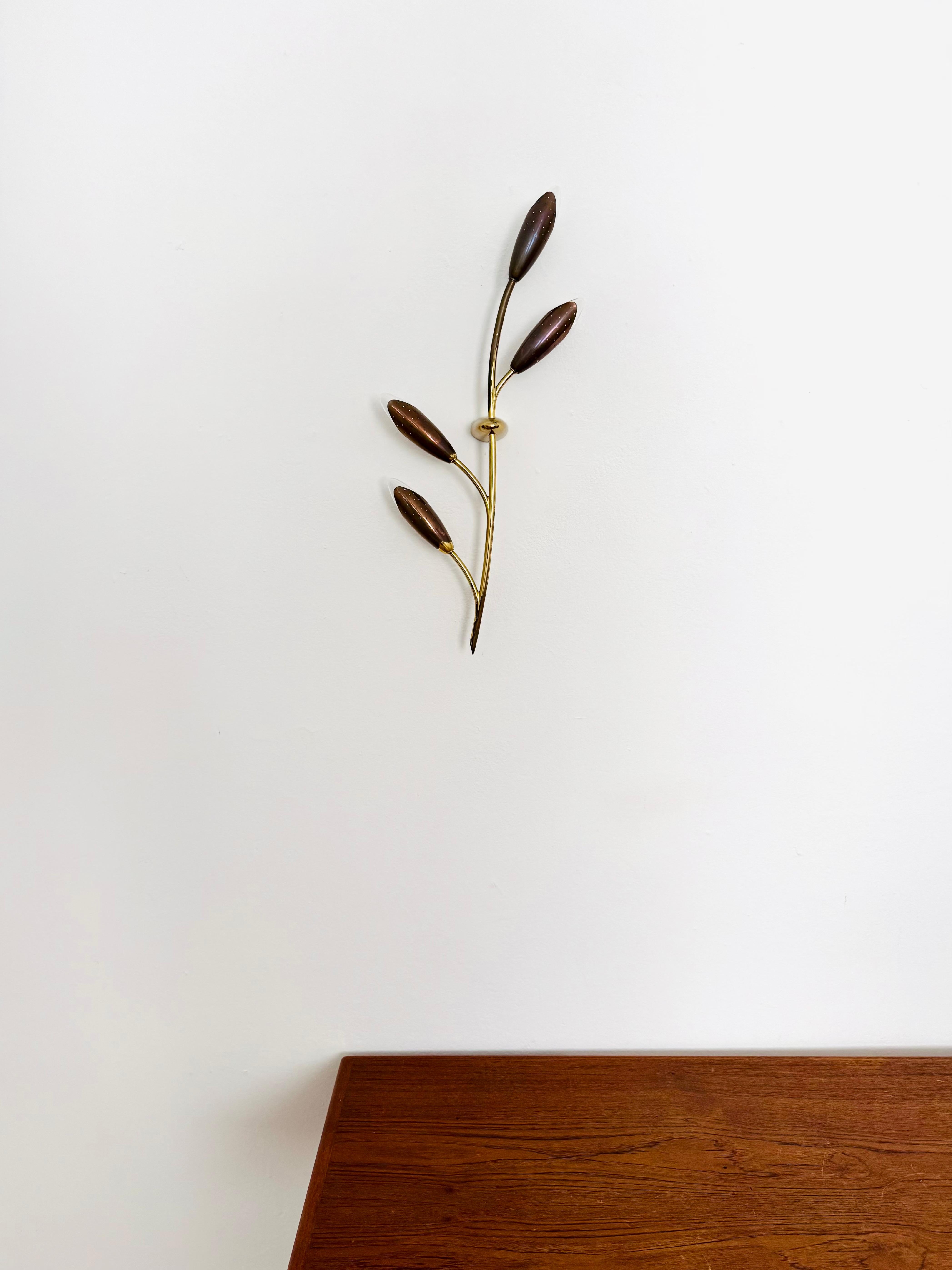 Floral Brass Wall Lamp by Rupert Nikoll In Good Condition For Sale In München, DE