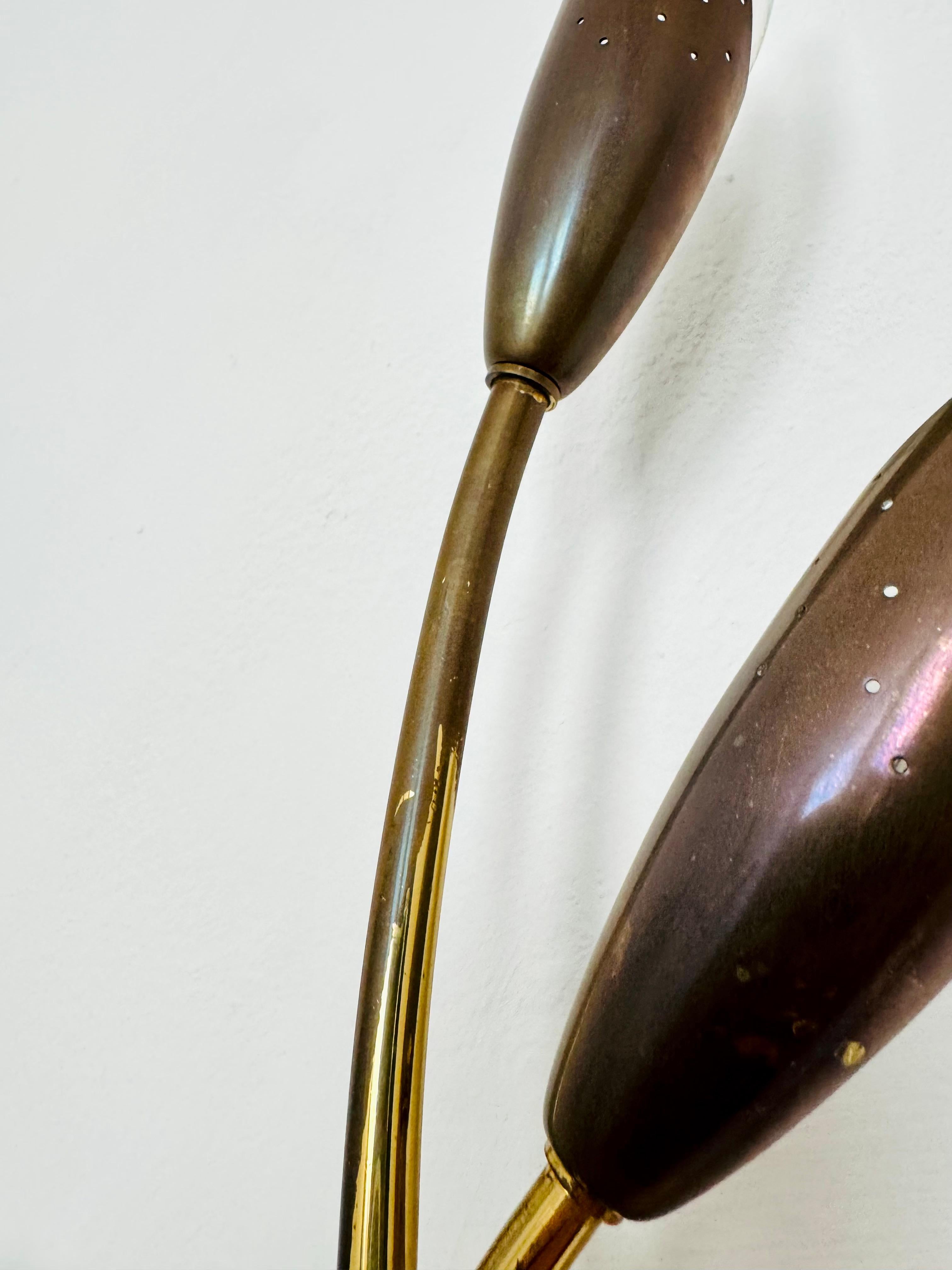 Floral Brass Wall Lamp by Rupert Nikoll For Sale 2
