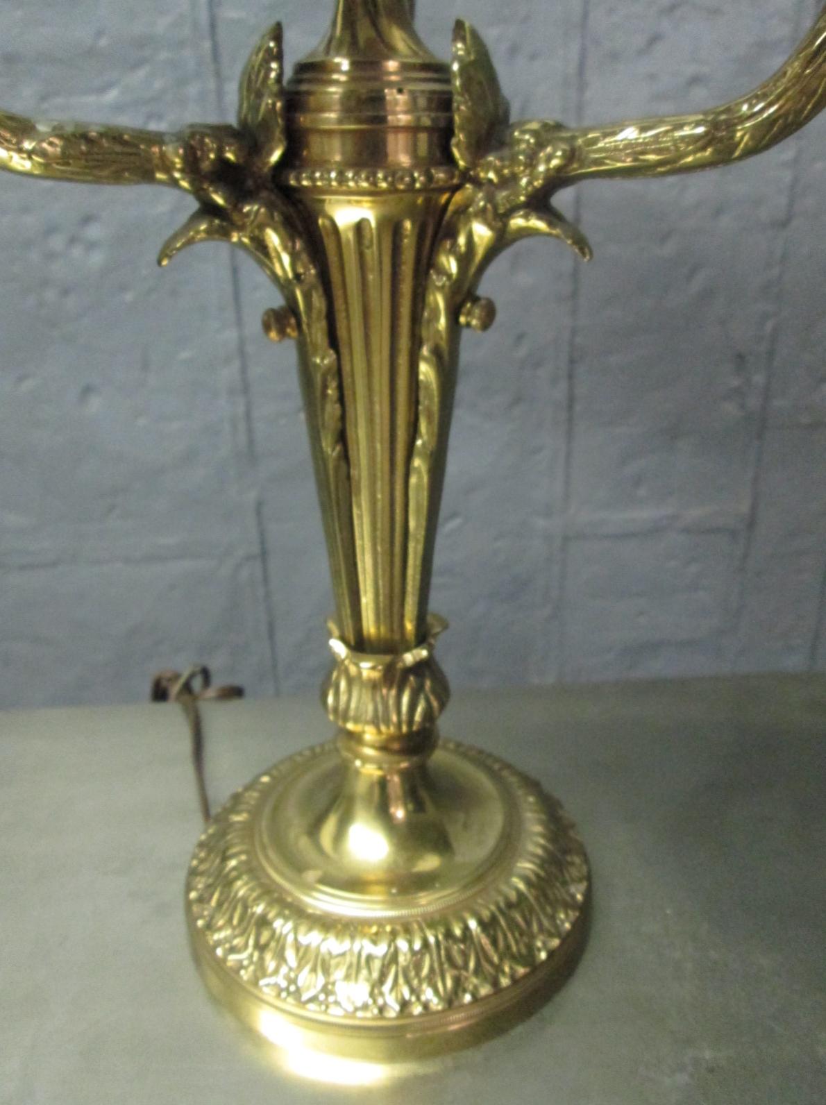 Floral bronze lamp by Warren Kessler.
Shade not included.
Measures: 29.5