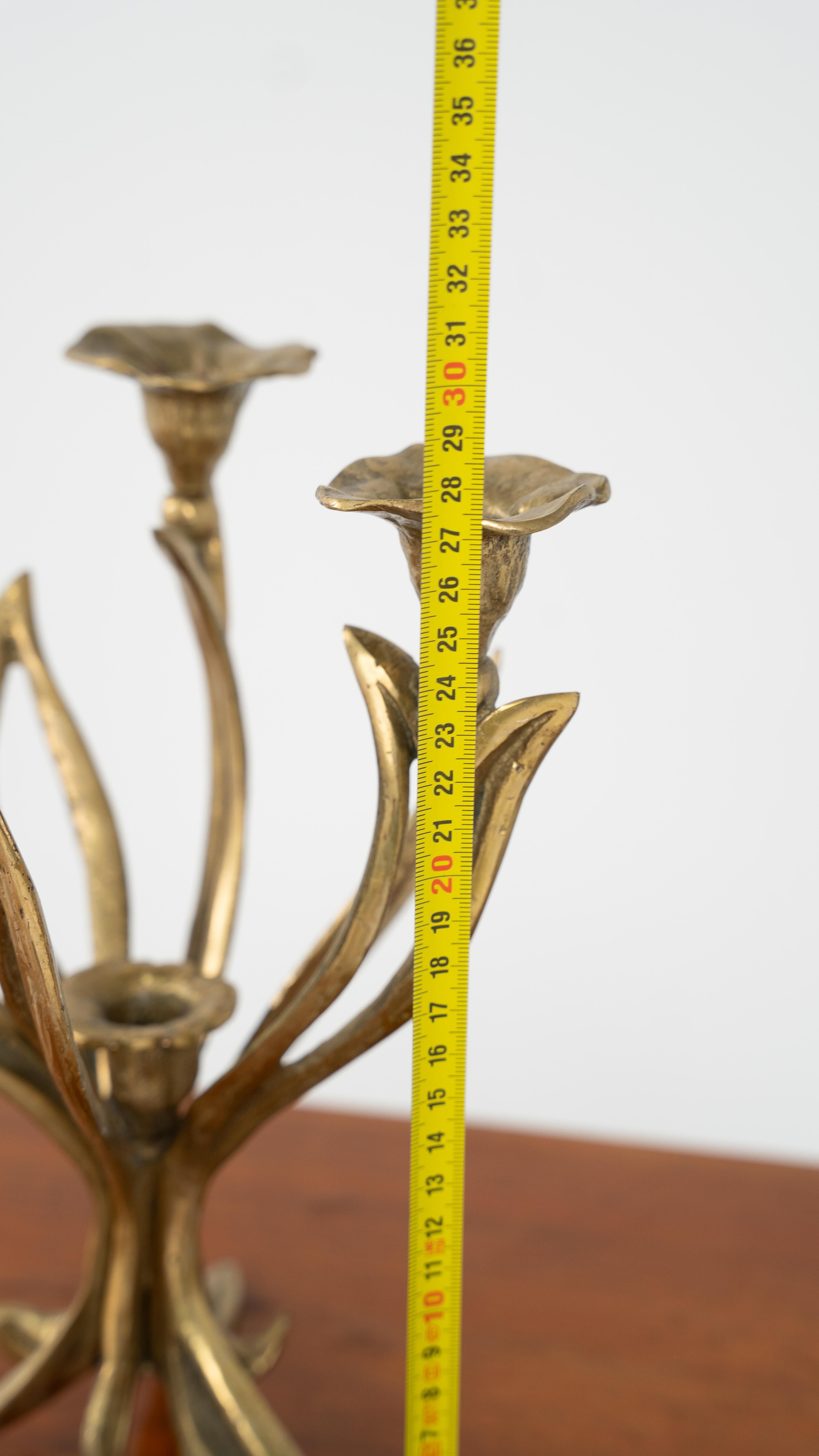 Floral Brutalist Candle Holder For Sale 4