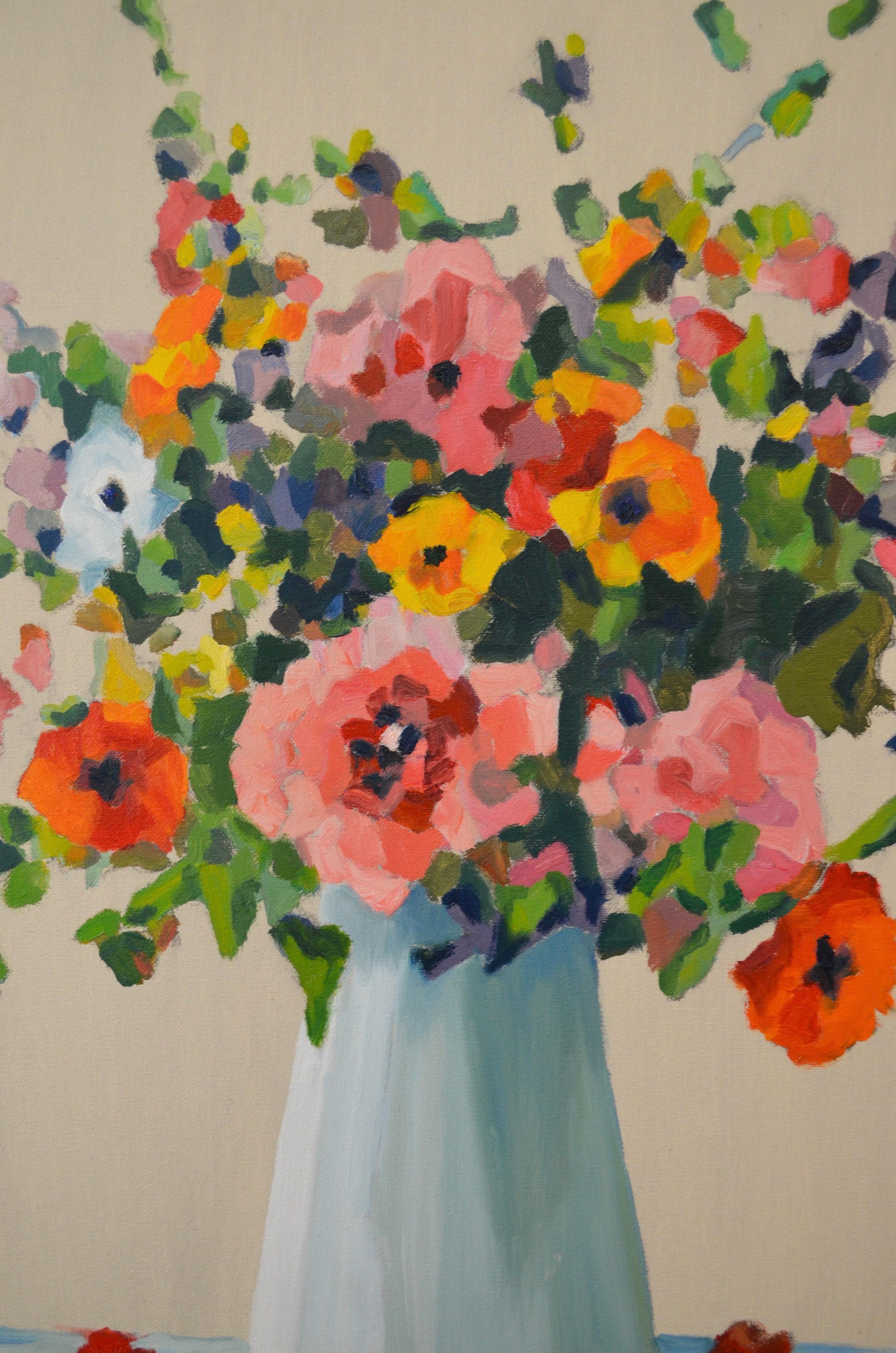 Beaux Arts Floral Burst N°1, Oil Painting For Sale