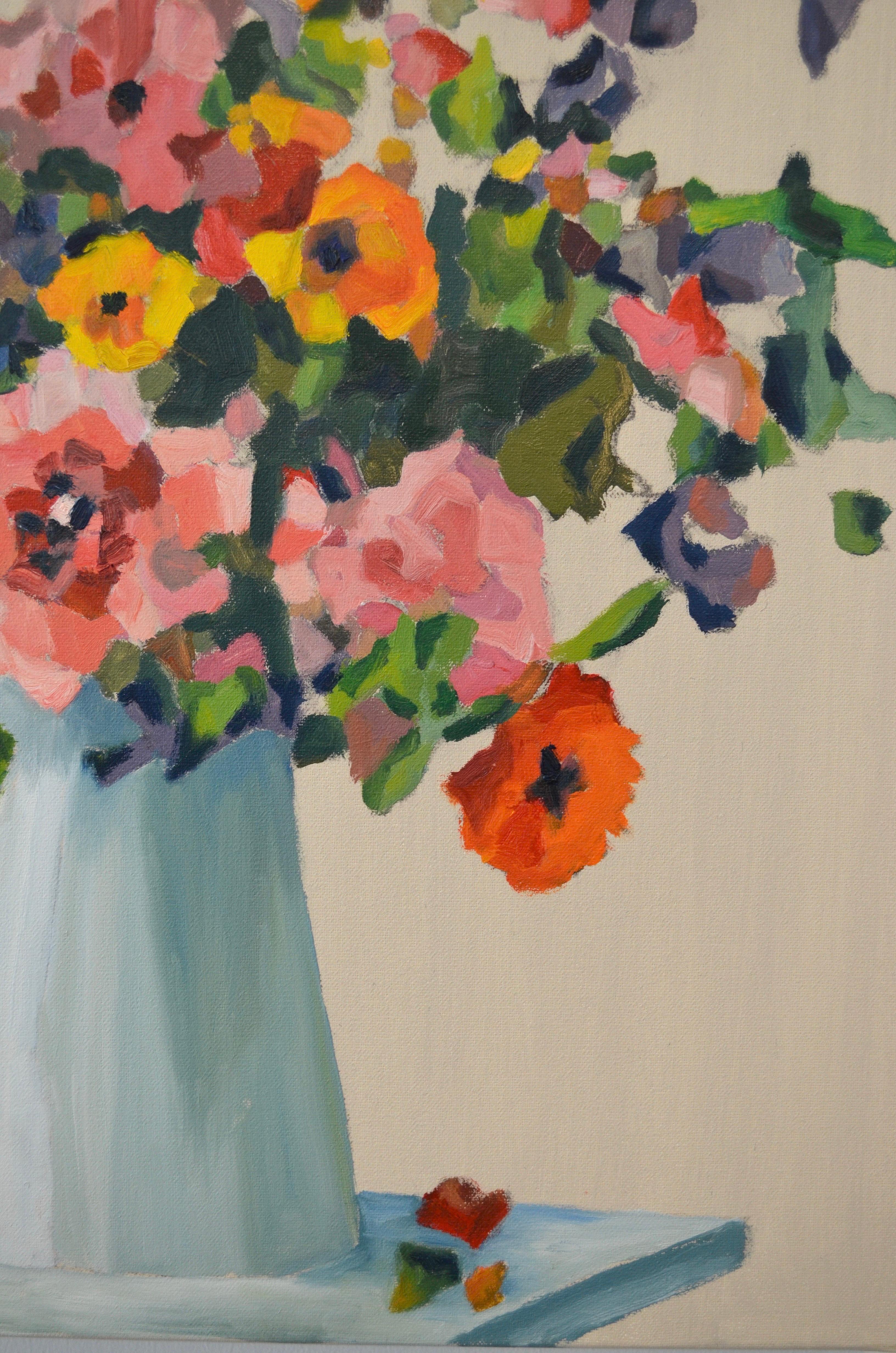 French Floral Burst N°1, Oil Painting For Sale