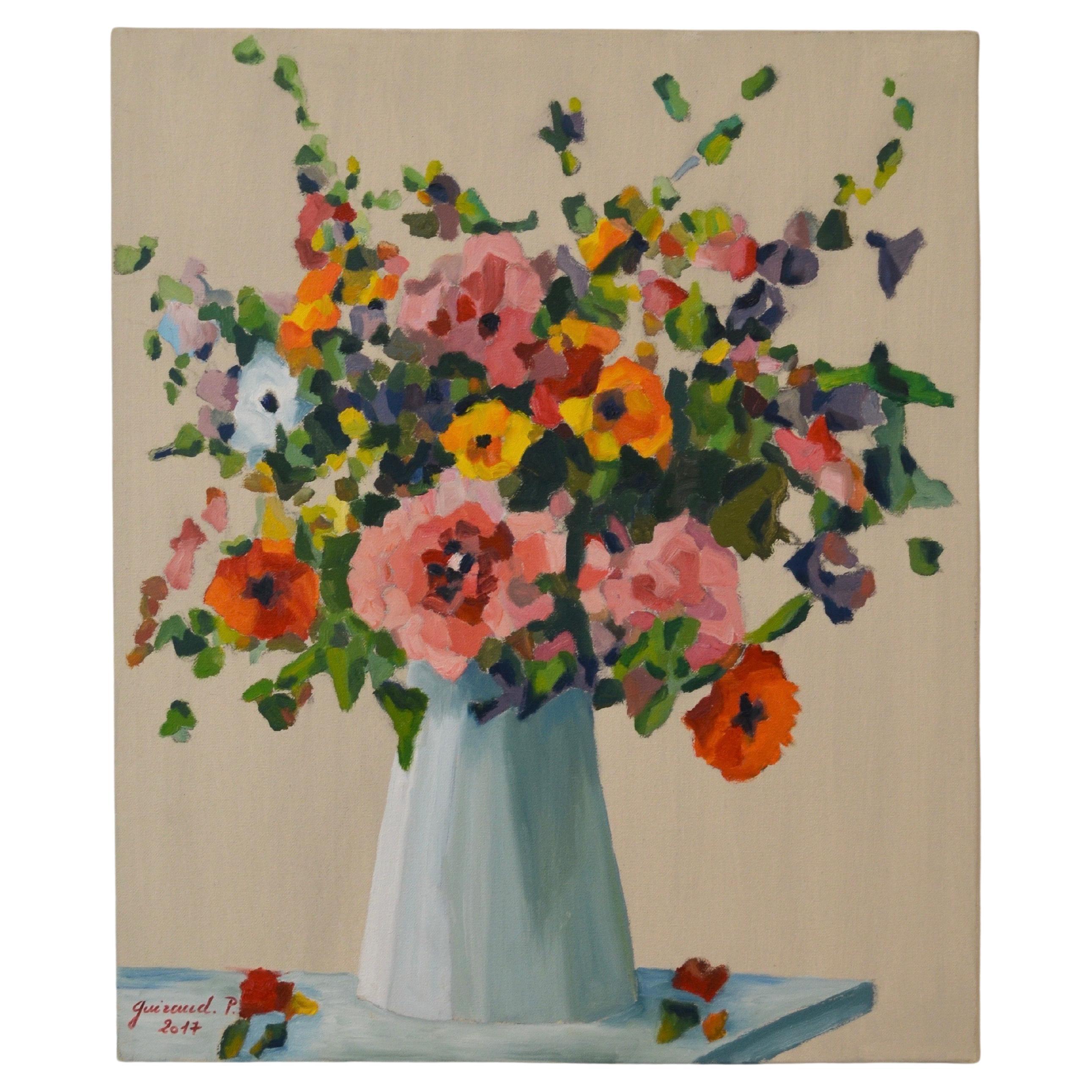 Floral Burst N°1, Oil Painting For Sale