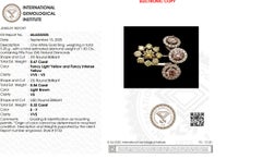 Floral Bypass Fancy Color Natural Diamond Ring in 18k Solid Gold (Certified)